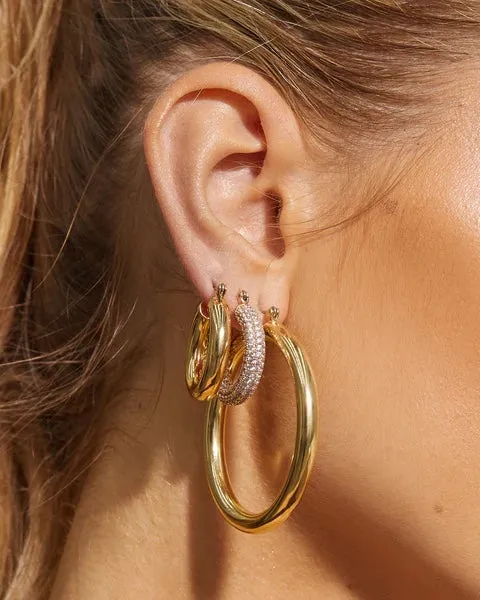 LUV AJ AMALFI TUBE HOOPS IN GOLD