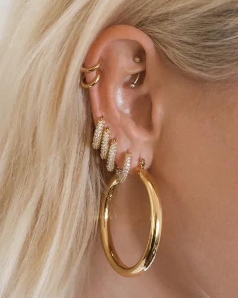 LUV AJ AMALFI TUBE HOOPS IN GOLD