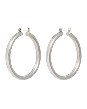 LUV AJ AMALFI TUBE HOOPS IN SILVER