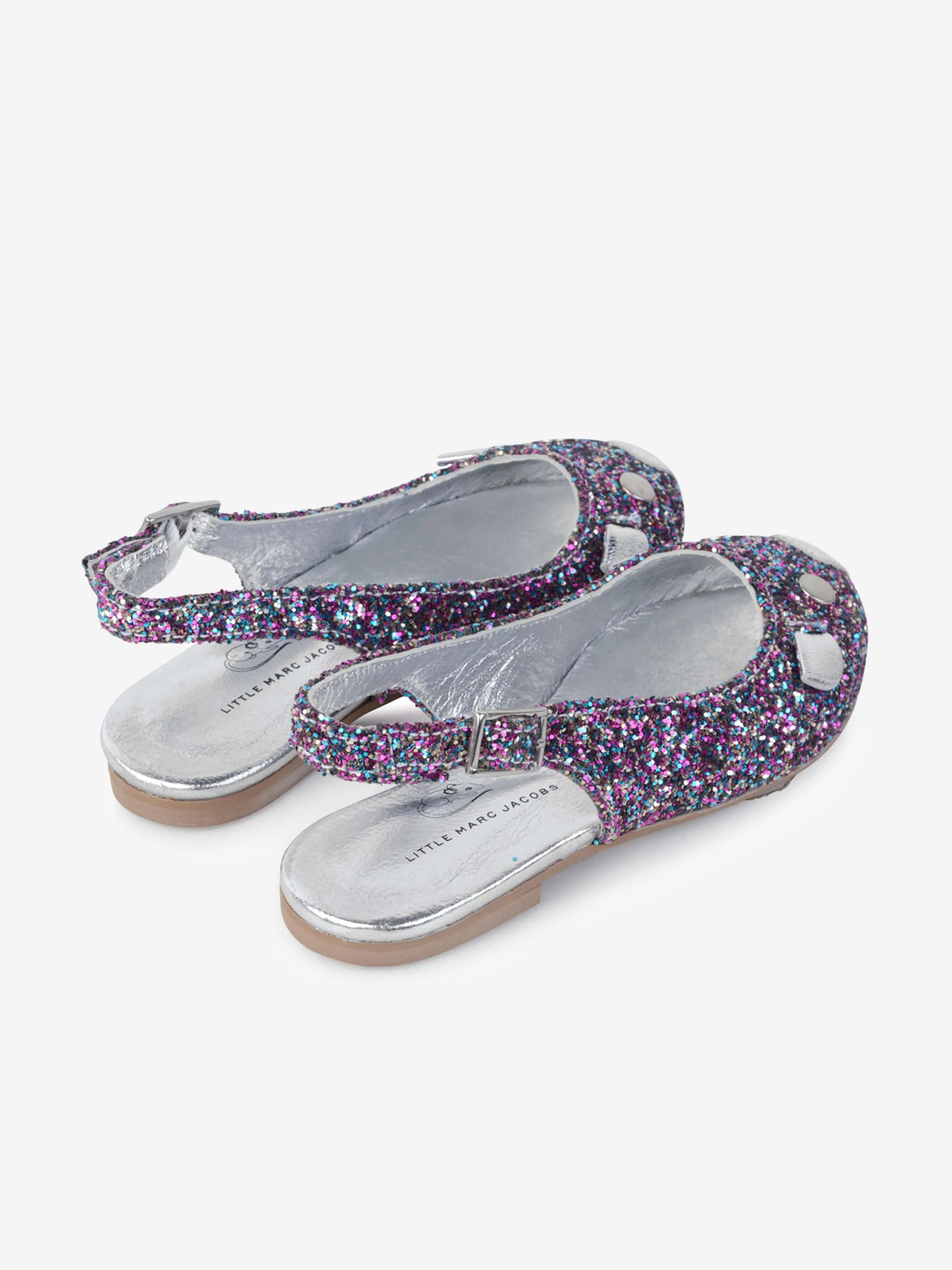 MARC JACOBS Girls Glitter Slingback Mouse Shoes