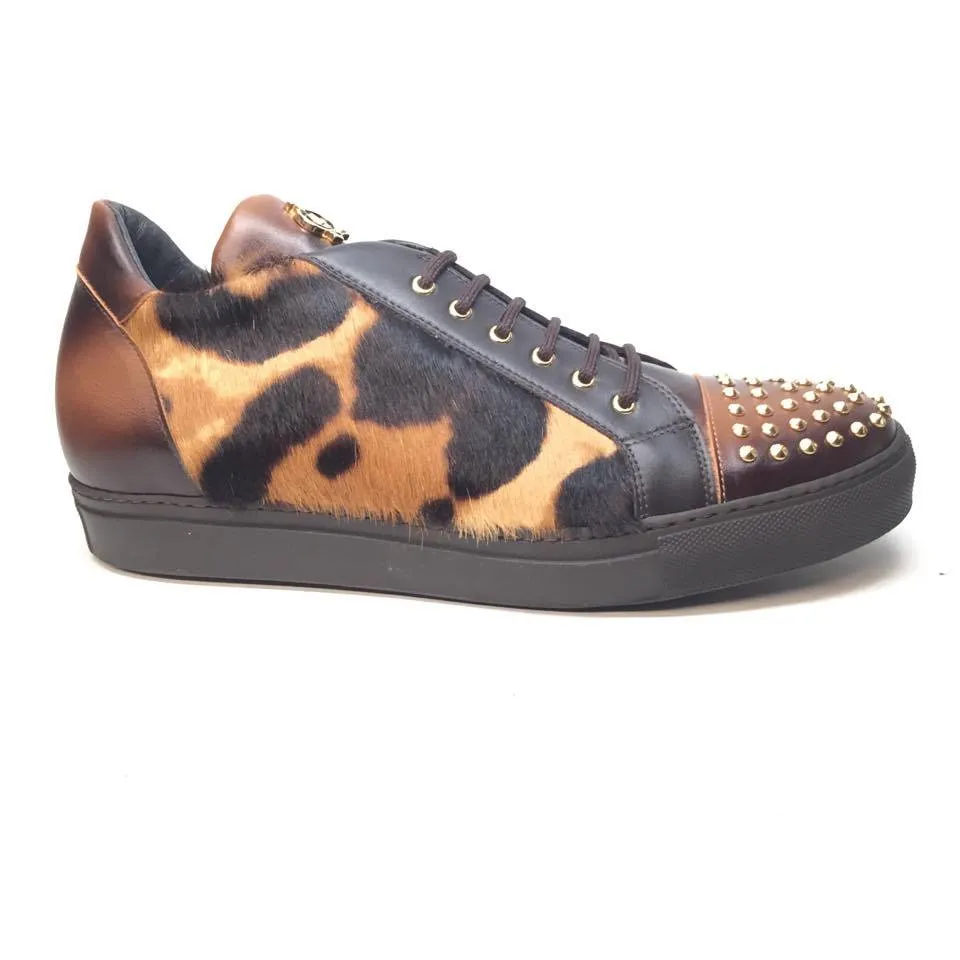 Mauri 6124/1 Pony/Lambskin Studded Sneakers