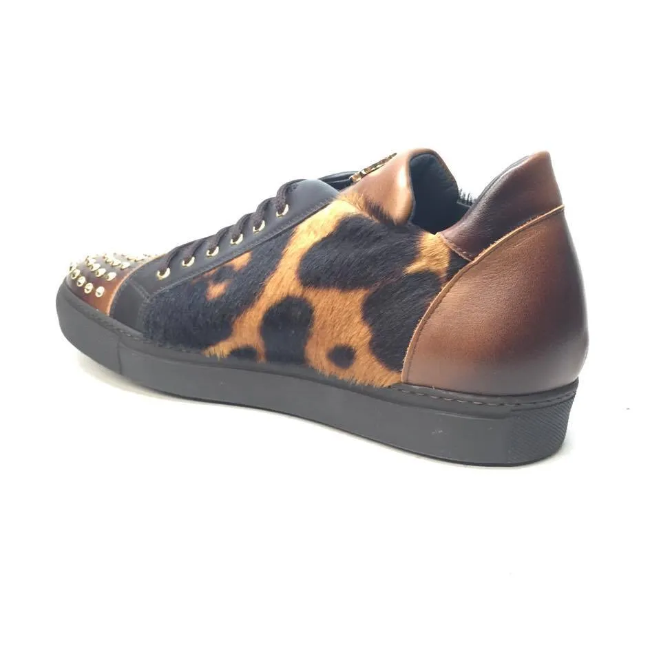 Mauri 6124/1 Pony/Lambskin Studded Sneakers