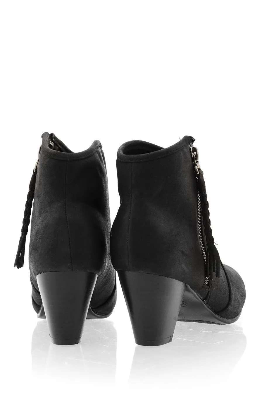 MELI Black Side Zip Cowboy Boots