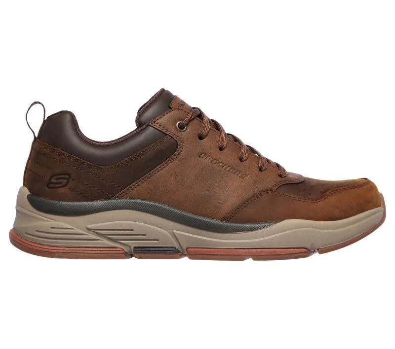 Men's Wide Fit Skechers 66204 Benago Treno Walking Sneakers - Dark Brown