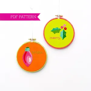 Merry And Bright Embroidery PDF Pattern