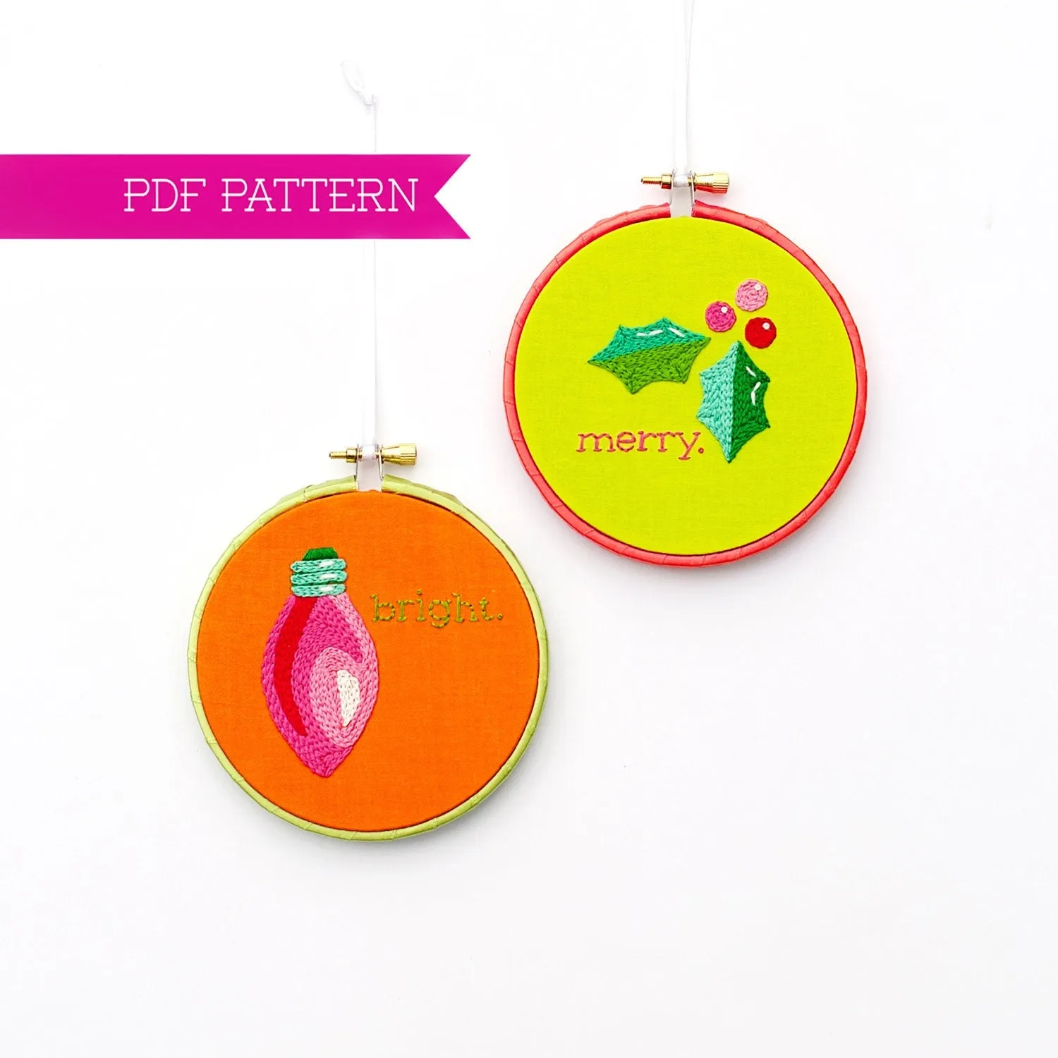 Merry And Bright Embroidery PDF Pattern