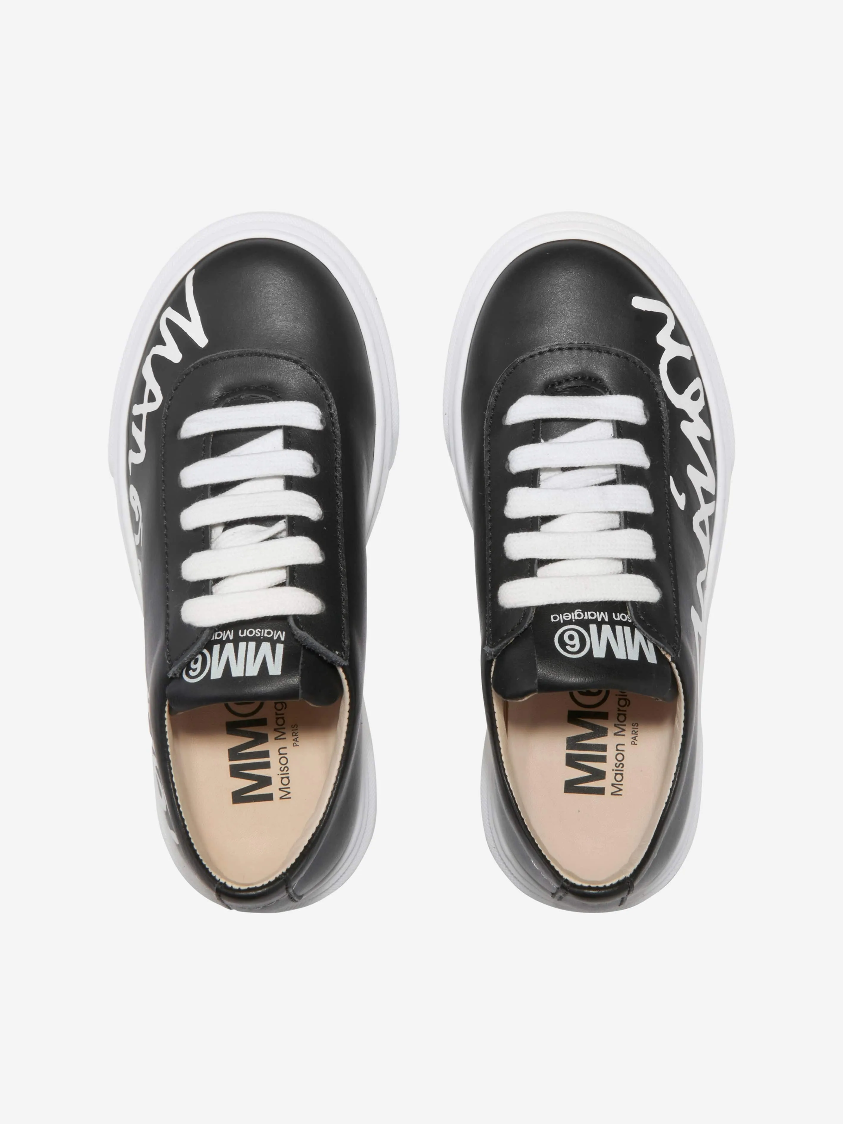 MM6 Maison Margiela Unisex Leather Logo Lace Up Trainers