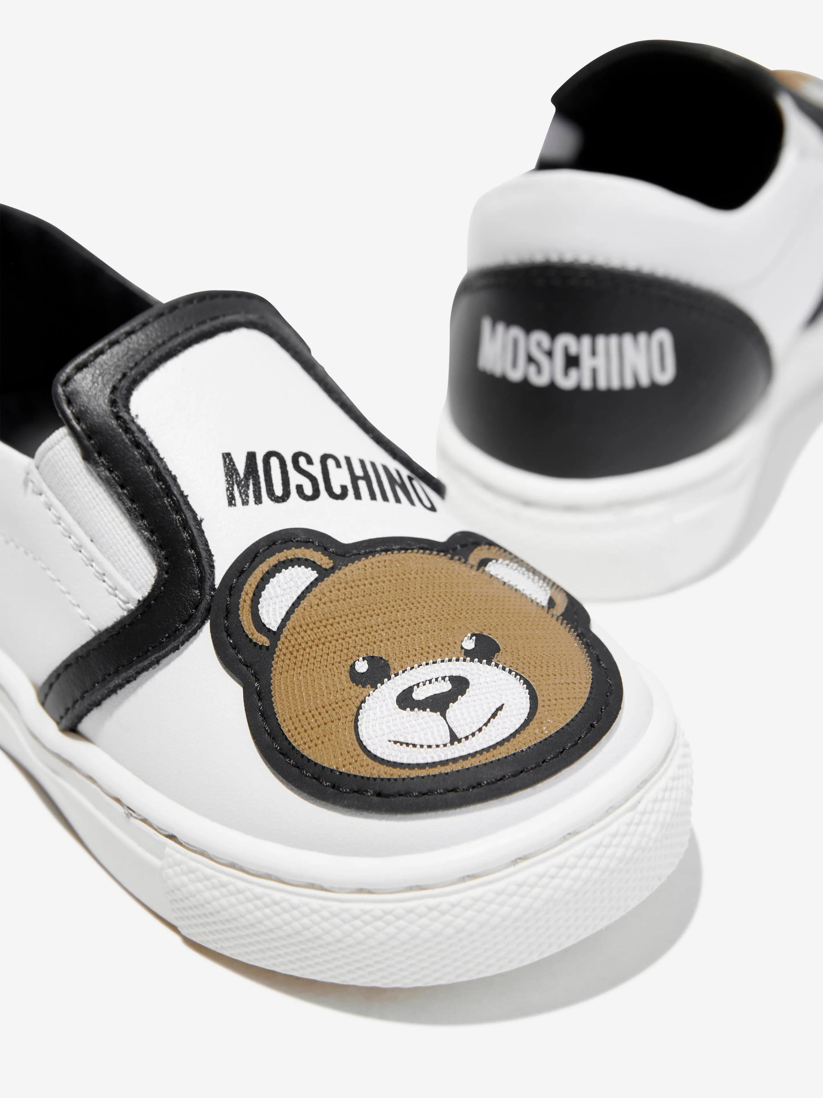 Moschino Kids Teddy Bear Slip On Trainers in White