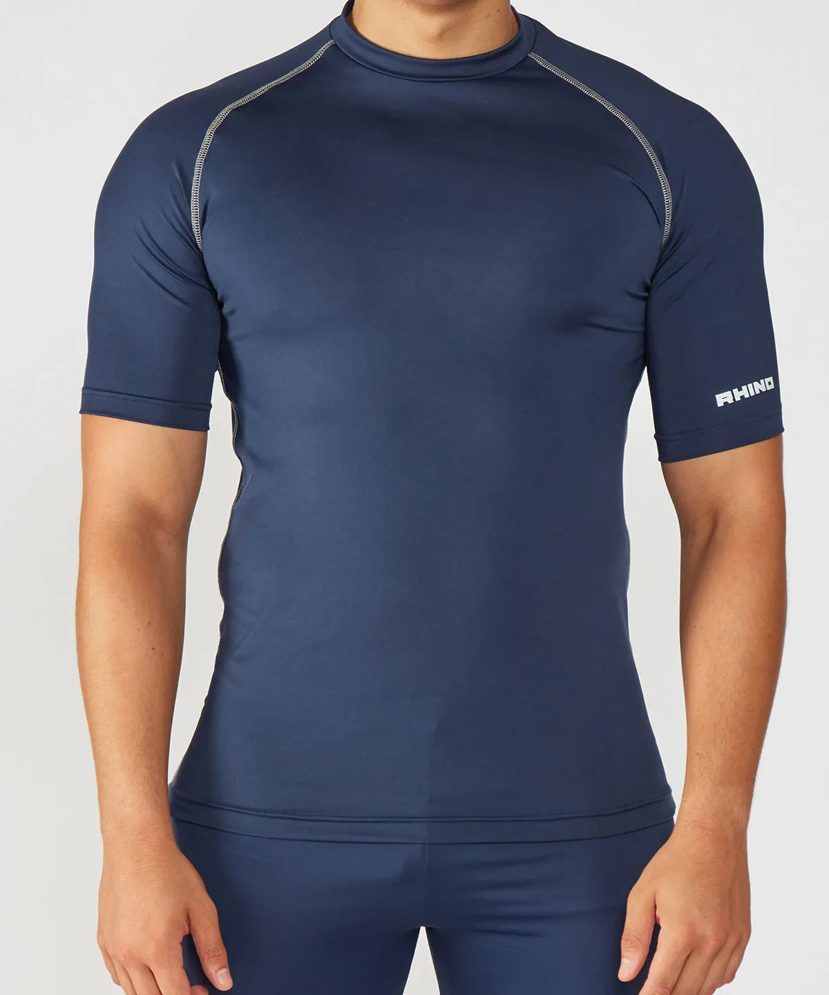 Navy Heather - Rhino baselayer short sleeve