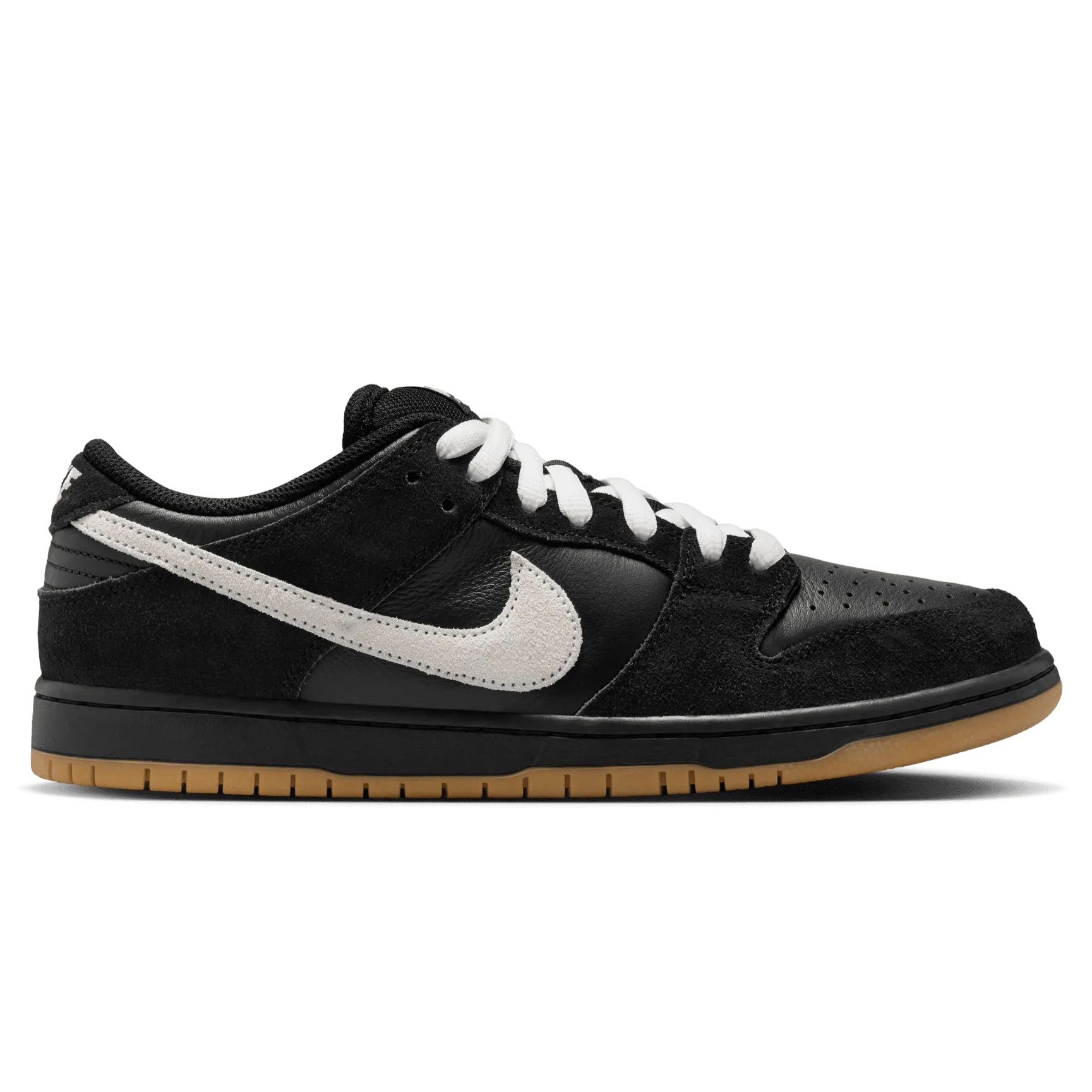 Nike SB Dunk Low Pro Skateboard Shoe - Black/White-Black-Gum Light Brown