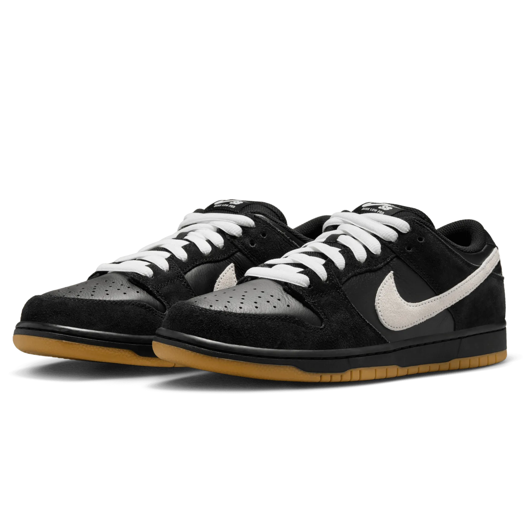 Nike SB Dunk Low Pro Skateboard Shoe - Black/White-Black-Gum Light Brown