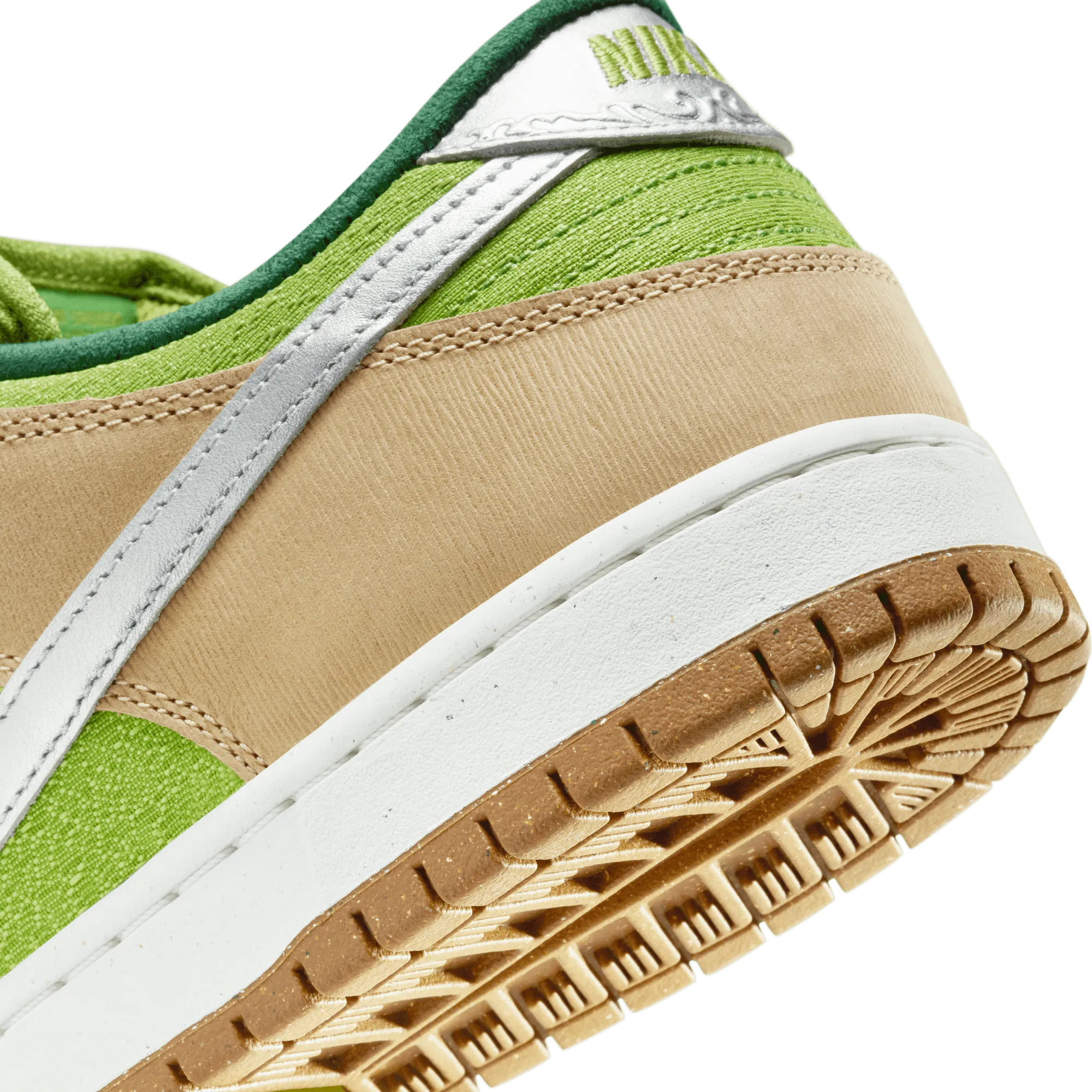 Nike SB Dunk Low Pro Skateboard Shoe - Sesame/Metallic Silver-Pear-Fir