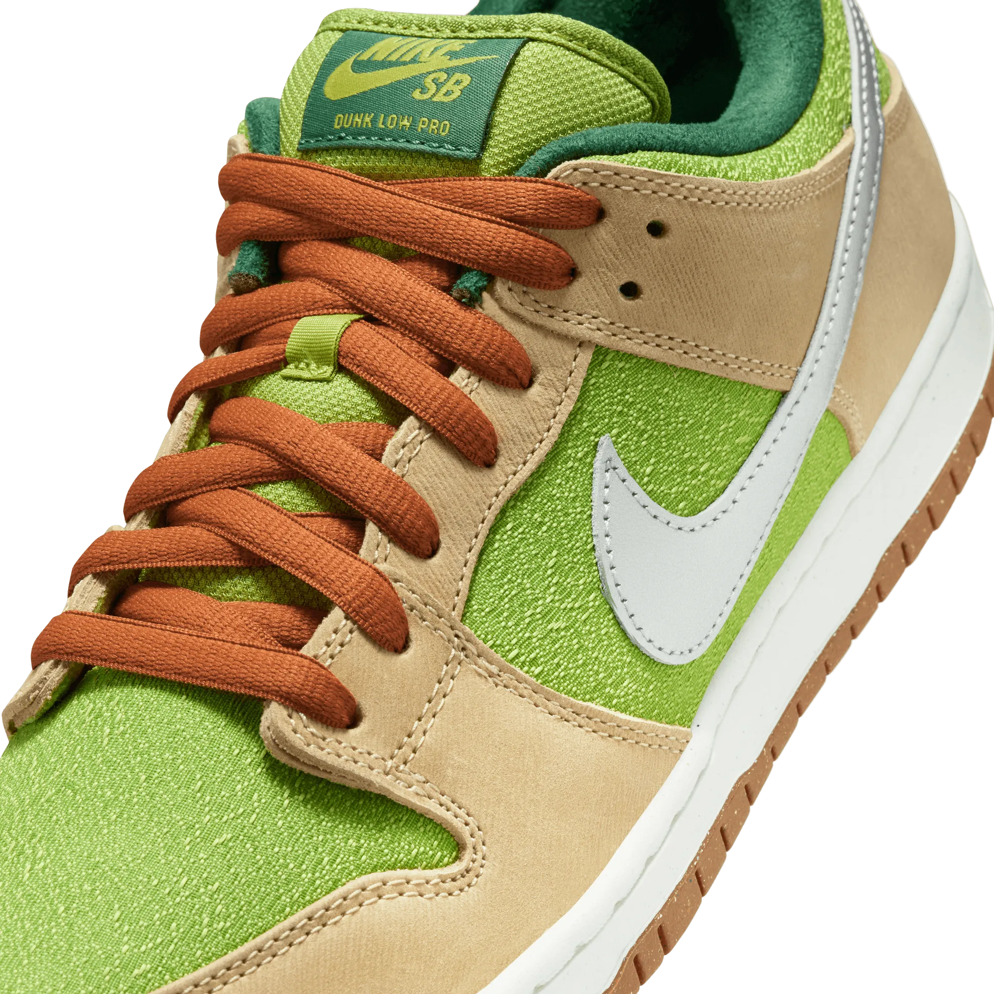 Nike SB Dunk Low Pro Skateboard Shoe - Sesame/Metallic Silver-Pear-Fir