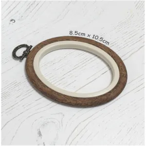 Nurge Hoop Oval ~ 3.3" x 4" Woodgrain Brown