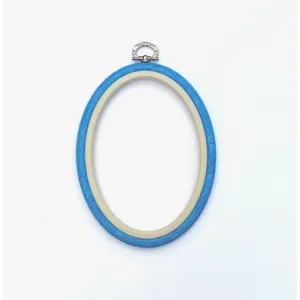 Nurge Hoop Oval ~ 4.5" x 6" Woodgrain Blue