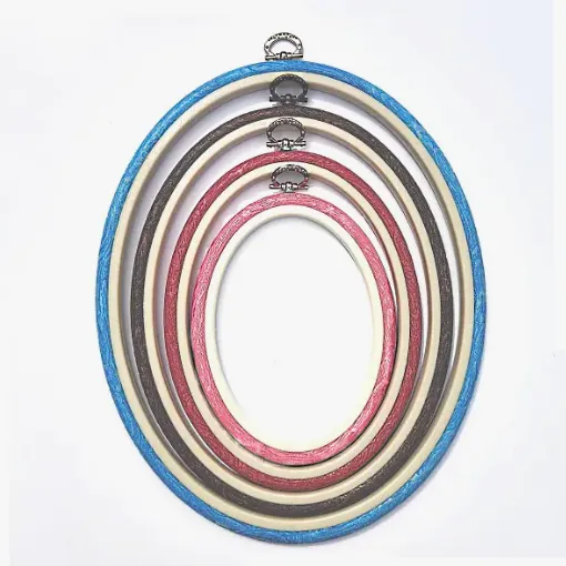 Nurge Hoop Oval ~ 4.5" x 6" Woodgrain Red