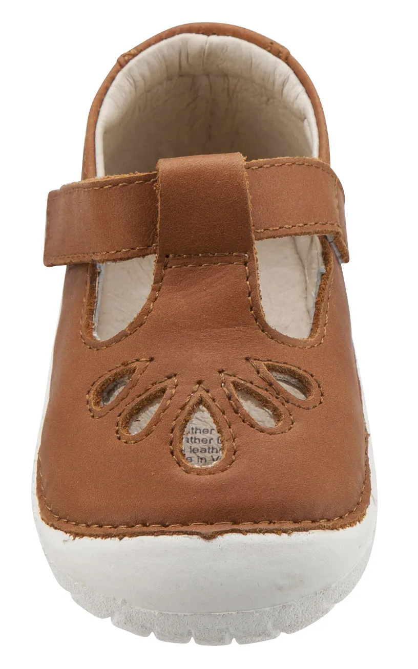 Old Soles Girl's Pave Petal Tan T-Strap Shoes