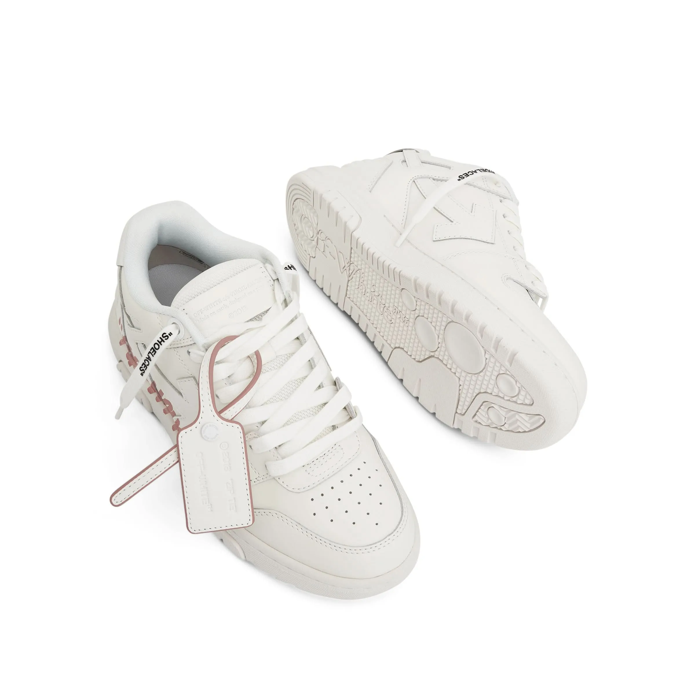 Out of Office "For WALKING" Leather Sneaker in White/Pink