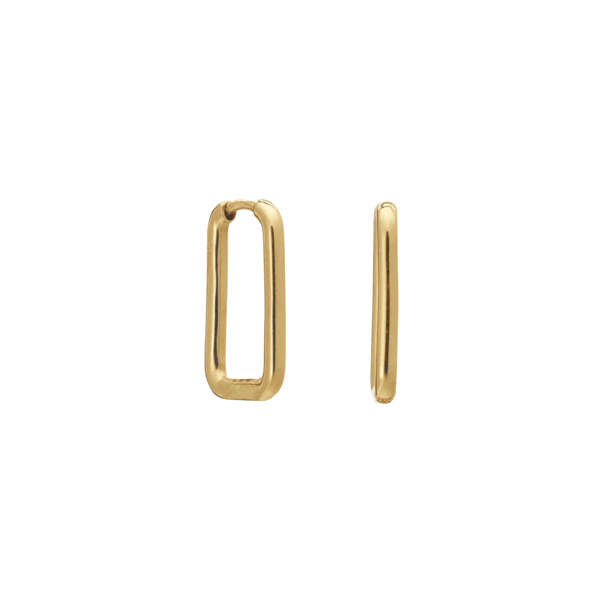 Oval Link Hoop Earrings - Gold