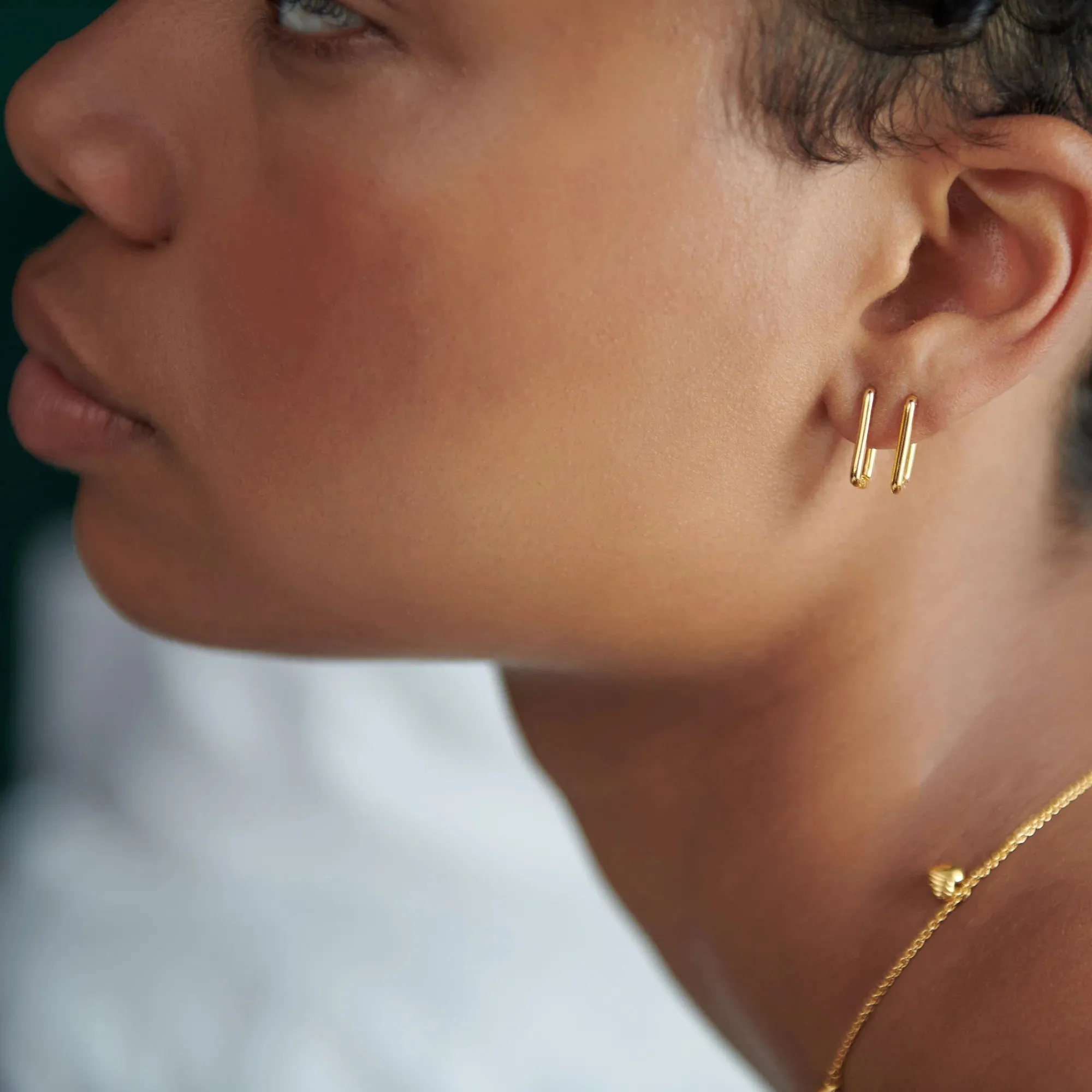 Oval Link Hoop Earrings - Gold