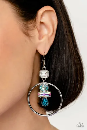 Paparazzi Geometric Glam Earrings Blue