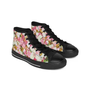 Pink Flowers - Inovax Women's Classic Sneakers