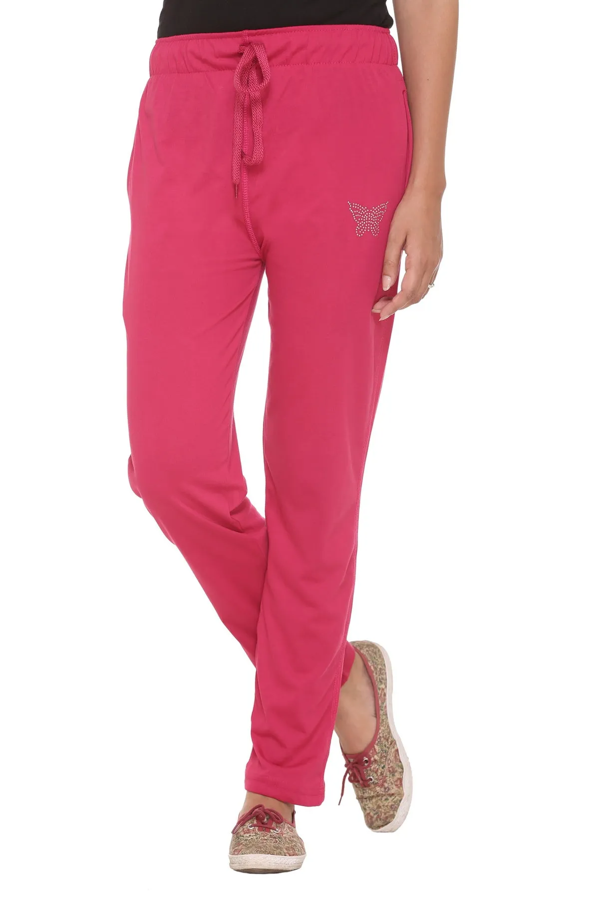 Plus Size Cotton Track Pants For Women Pack of 2 (Pink & Navy Blue)