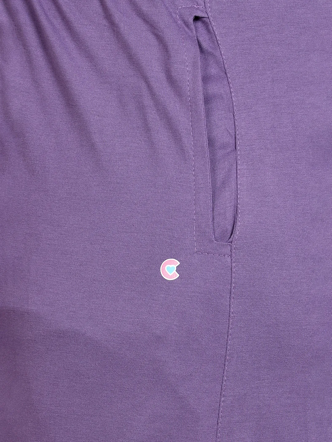 Plus Size Track Pants For Women With One Side Zip Pocket - Lavender