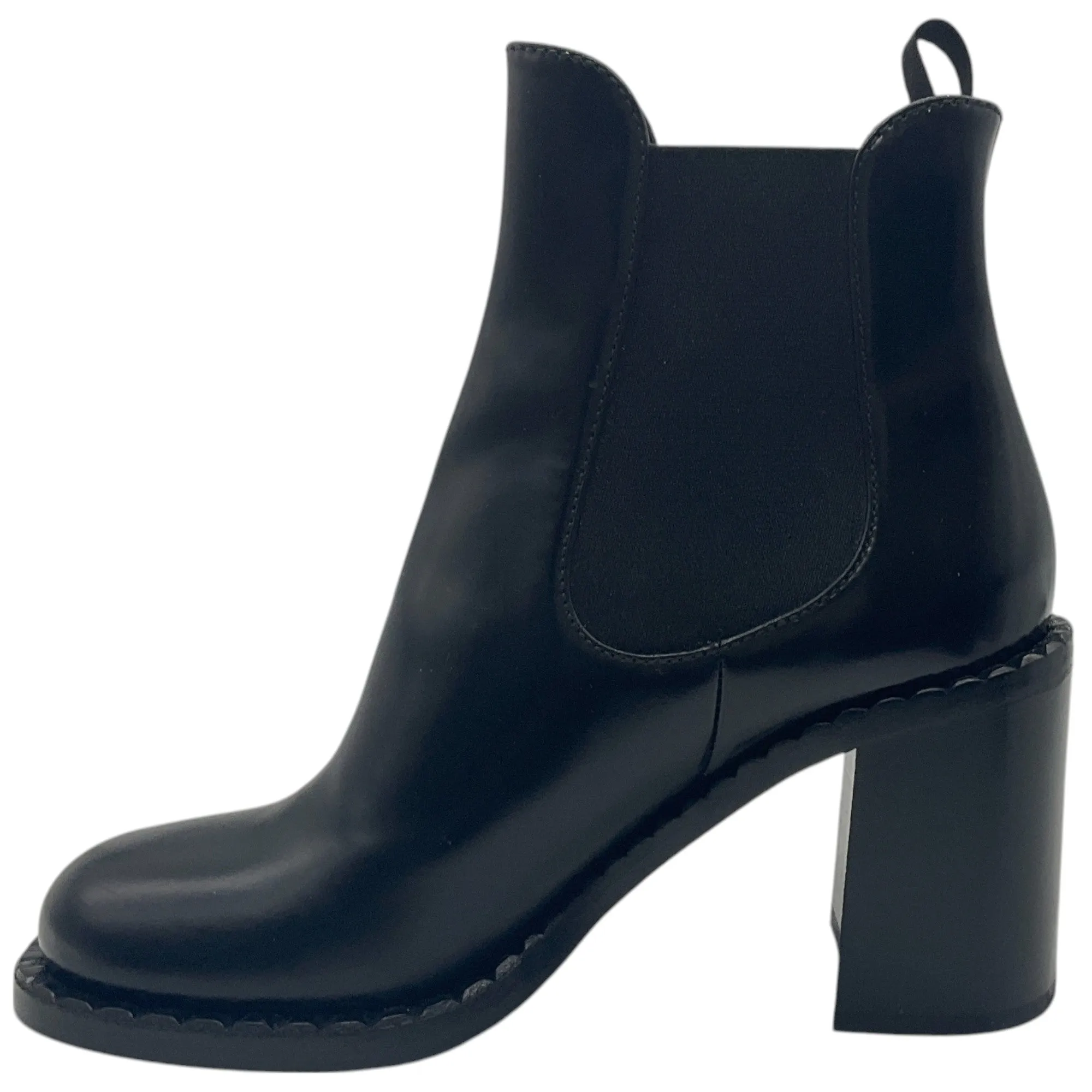 Prada Black Leather Heeled Chelsea Boots