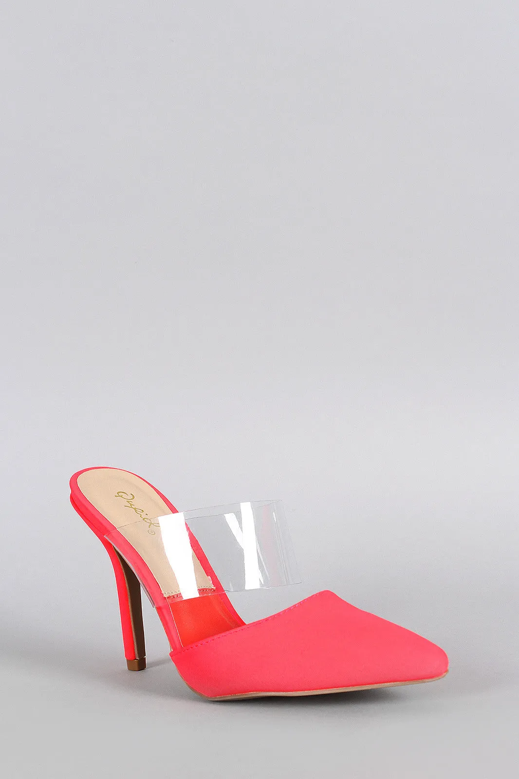 Qupid Neon Lucite Pointy Toe Pump