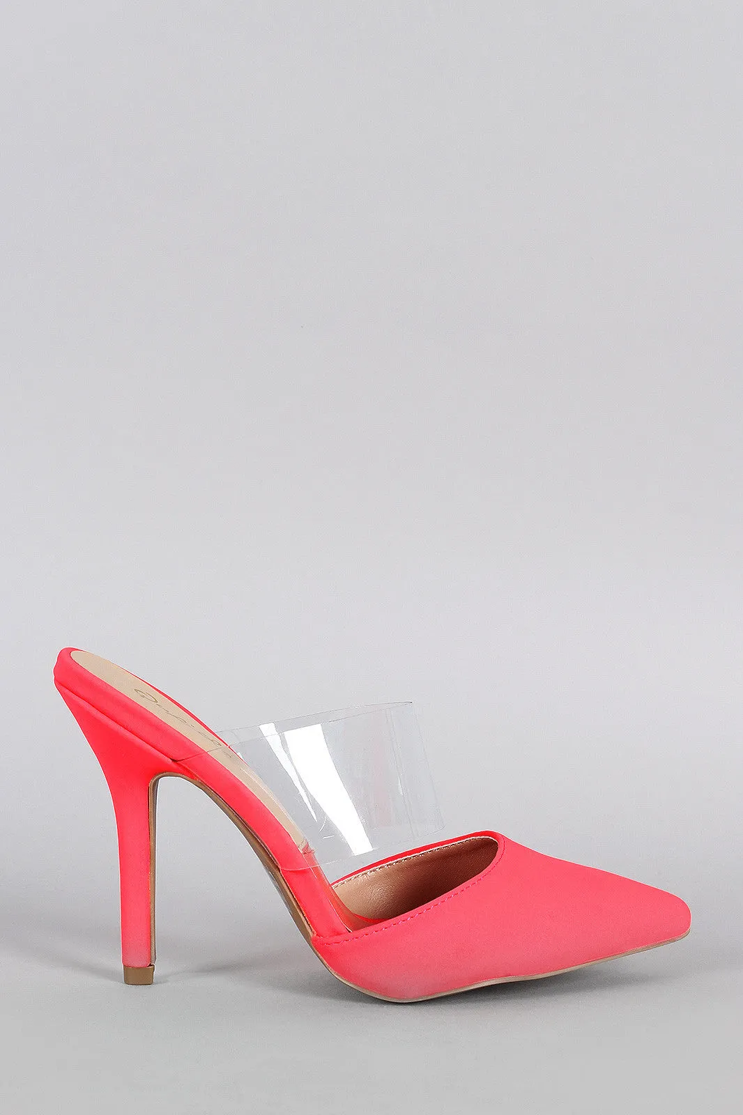 Qupid Neon Lucite Pointy Toe Pump