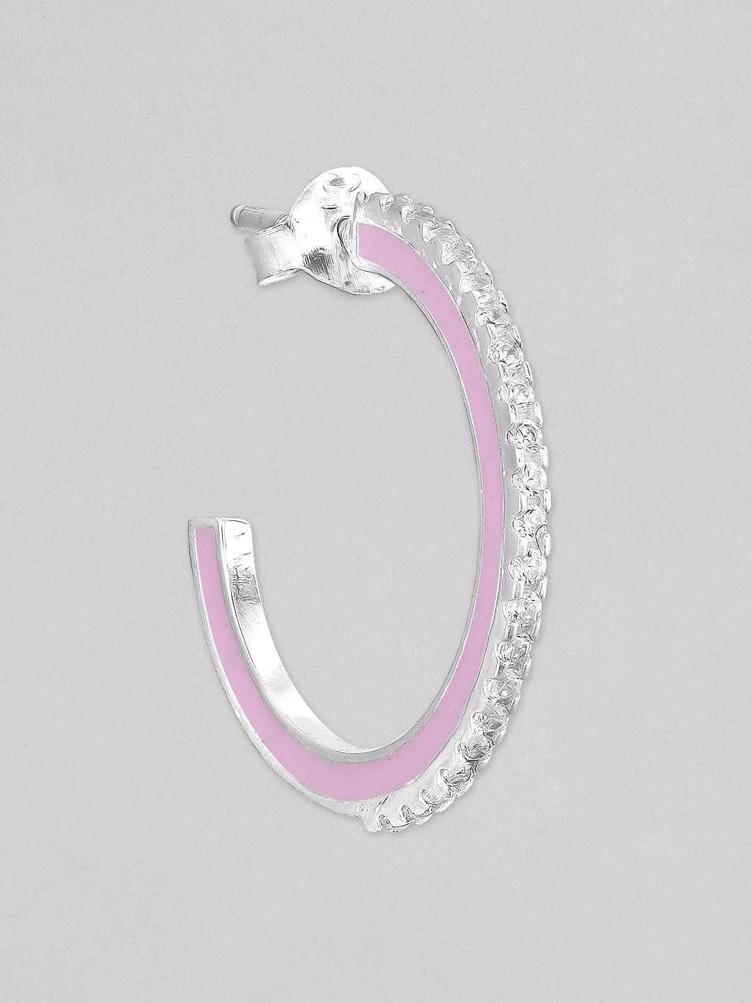 Rubans 925 Silver Modern Minimal Ring Hoop Earrings.