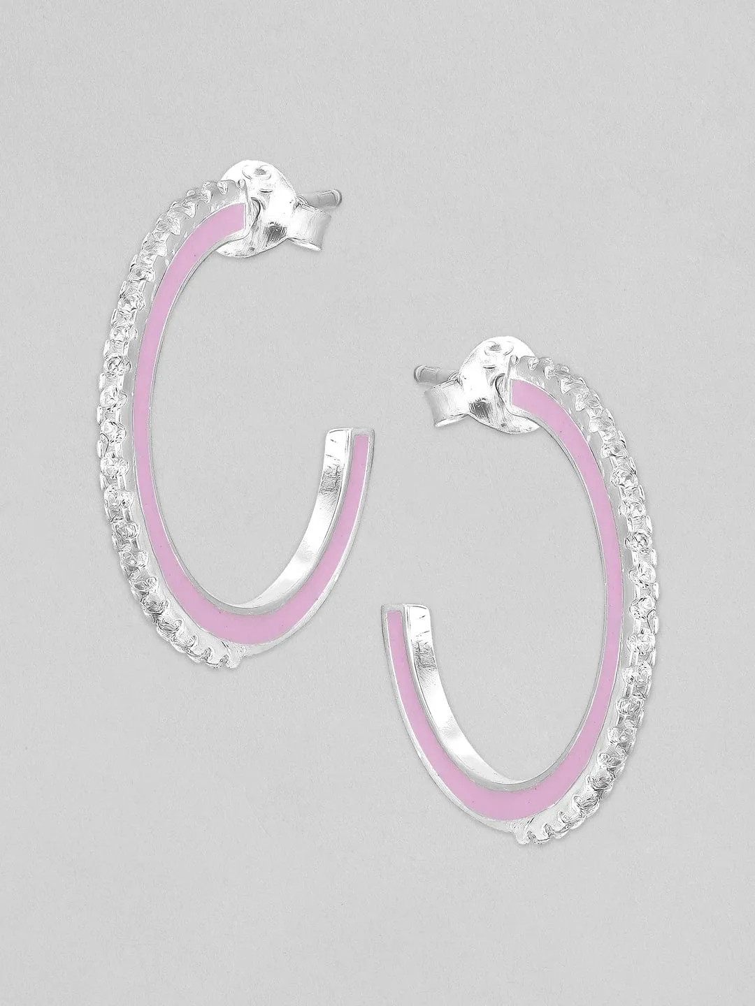 Rubans 925 Silver Modern Minimal Ring Hoop Earrings.