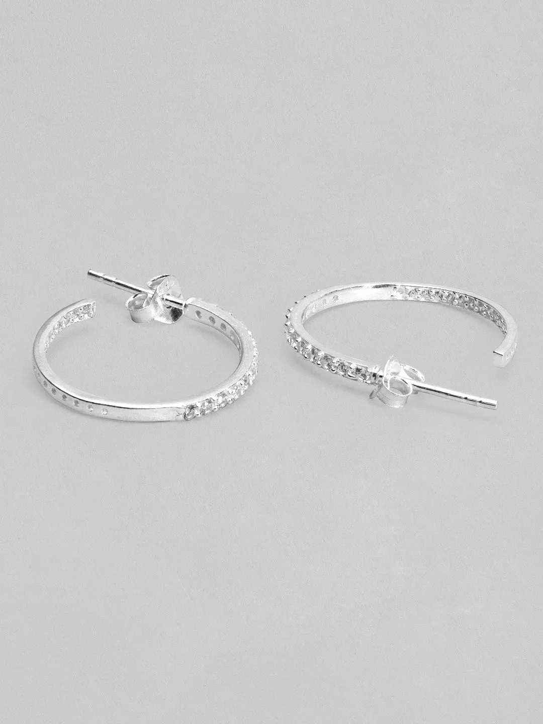 Rubans 925 Silver Modern Minimal Ring Hoop Earrings.