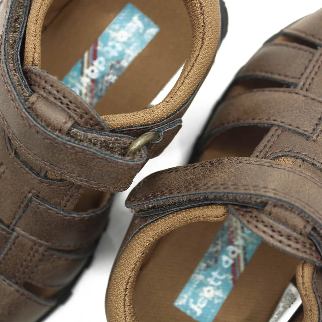 Scott David Felix Sandals Brown Walker Toddler Boys - Kids Shoes