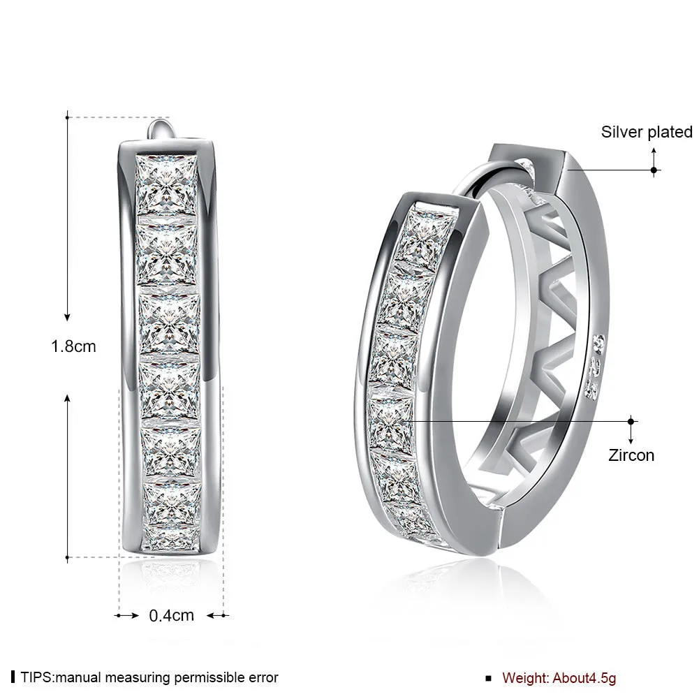 SKMEI LKN010 Simple Circle Hoop Earrings Zirconia for Women