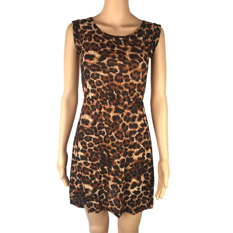 Sleeveless Leopard Dress