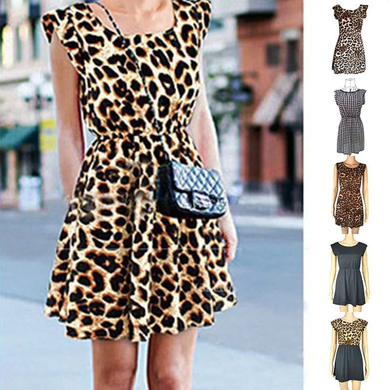 Sleeveless Leopard Dress