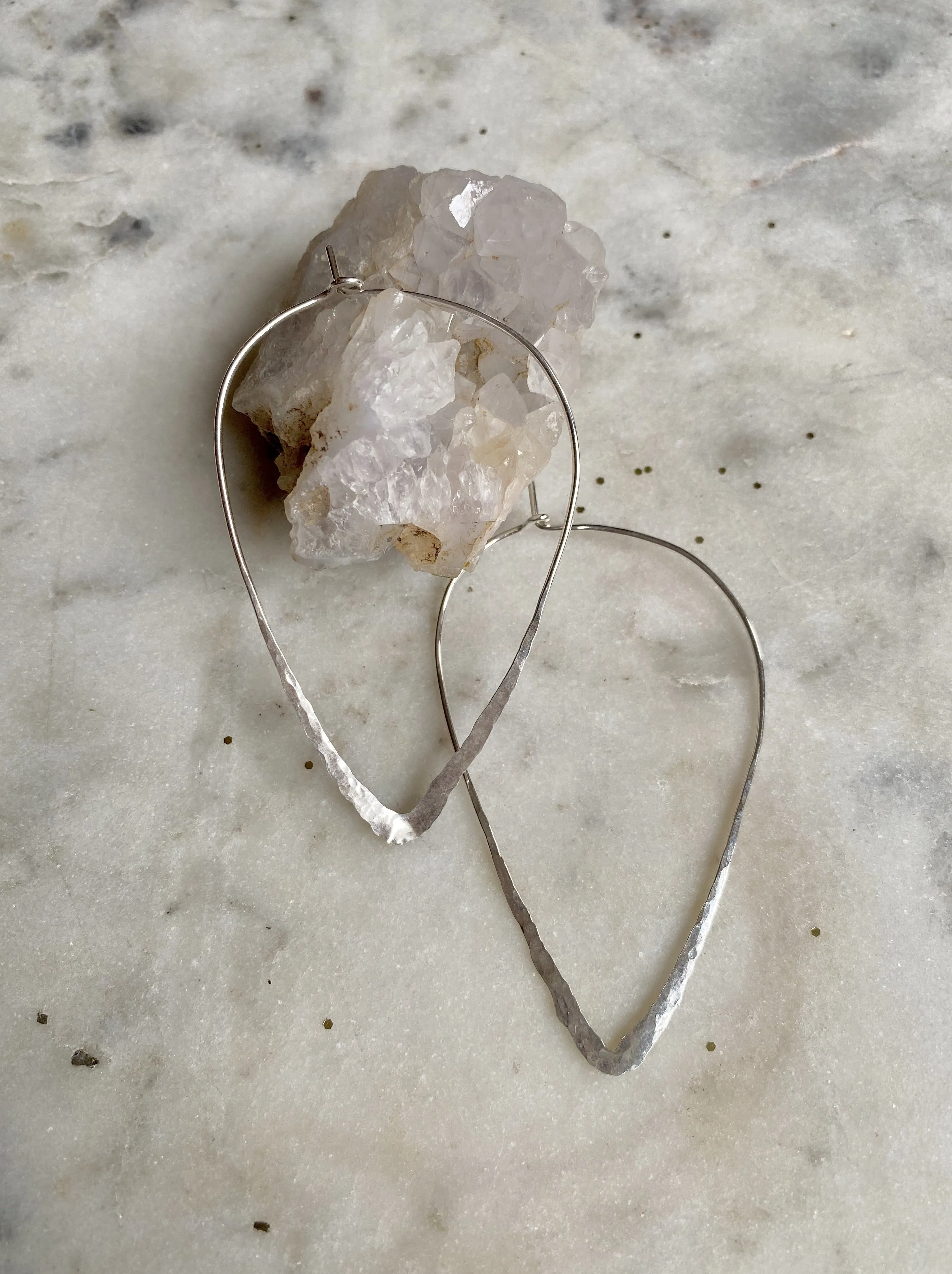 Small Hammered Teardrop Dream Hoops