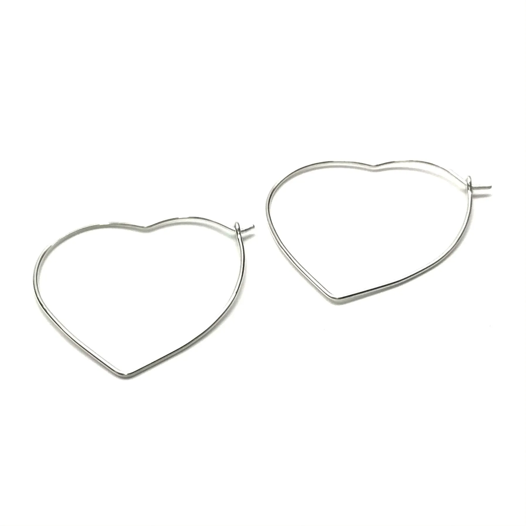 SMALL HEART HOOP - STERLING SILVER