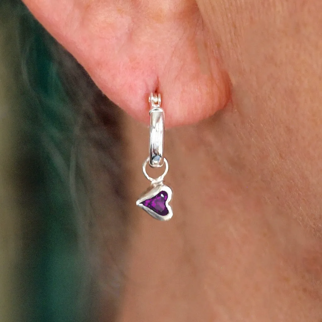 Small Hoops with Amethyst