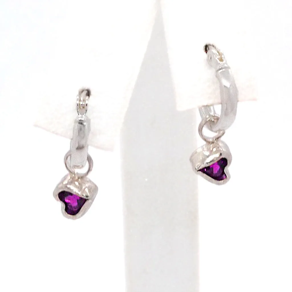 Small Hoops with Amethyst