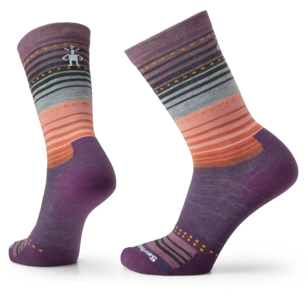 Smartwool Everyday Stitch Stripe Zero Cushion Purple Iris Crew Socks (Unisex)