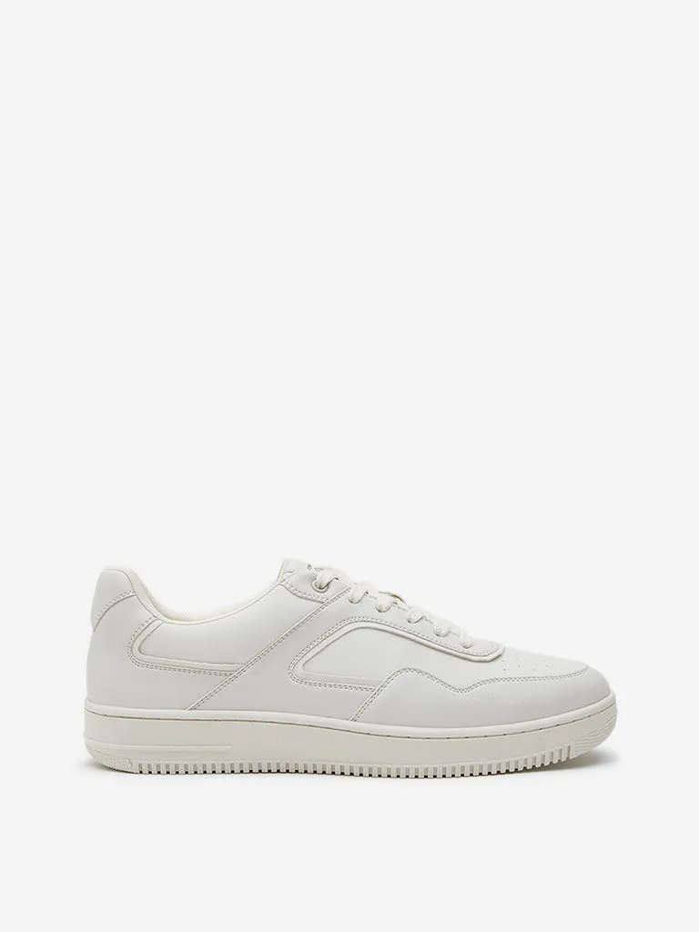 SOLEPLAY Off-White Perforated Lace-Up Sneakers