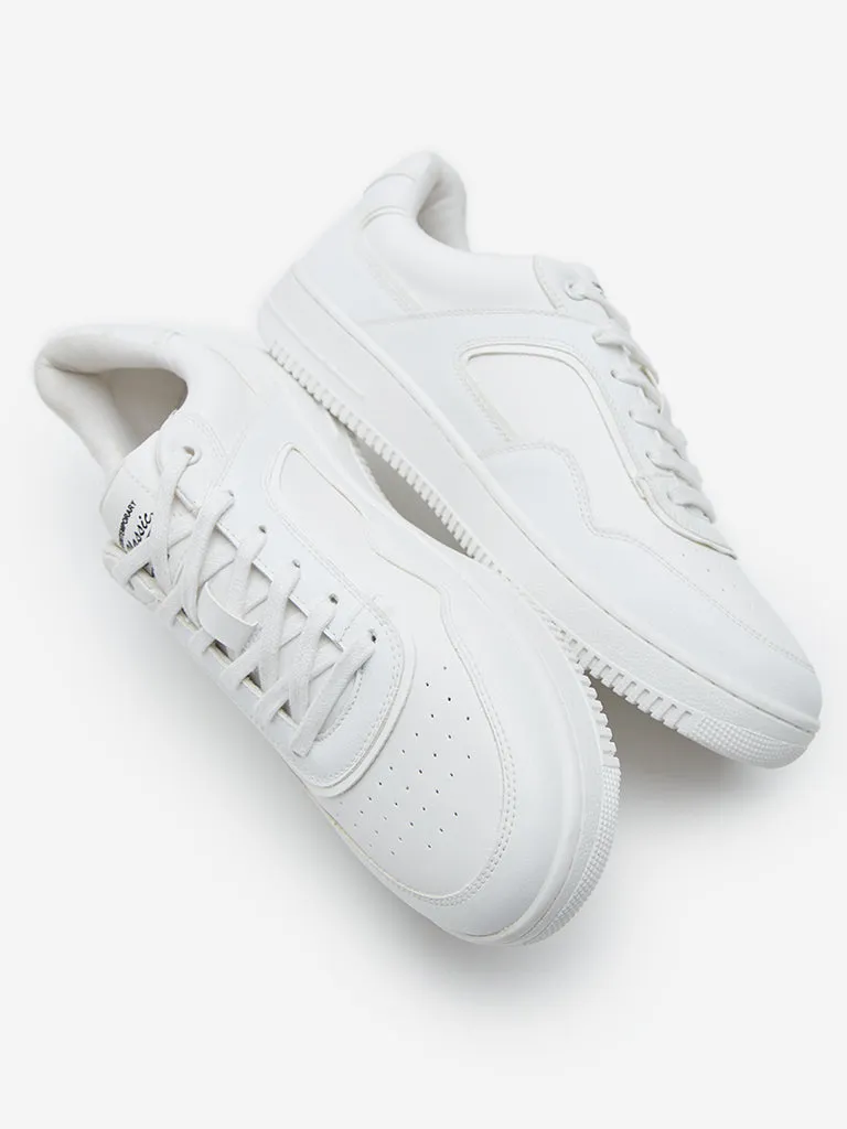 SOLEPLAY White Perforated Lace-Up Sneakers