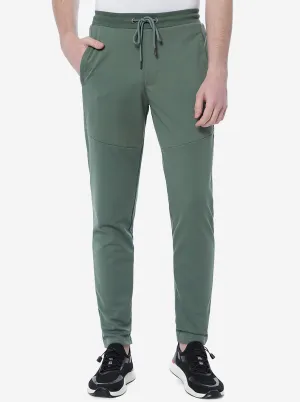 Spruce Green Solid Slim Fit Track Pant | Greenfibre