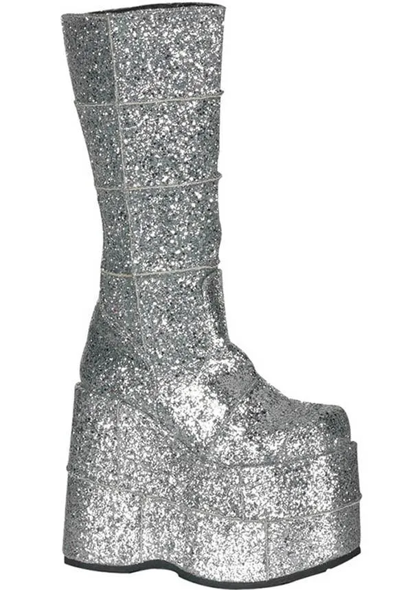 STACK-301G [Silver] | PLATFORM BOOTS [PREORDER]