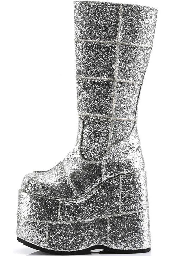 STACK-301G [Silver] | PLATFORM BOOTS [PREORDER]