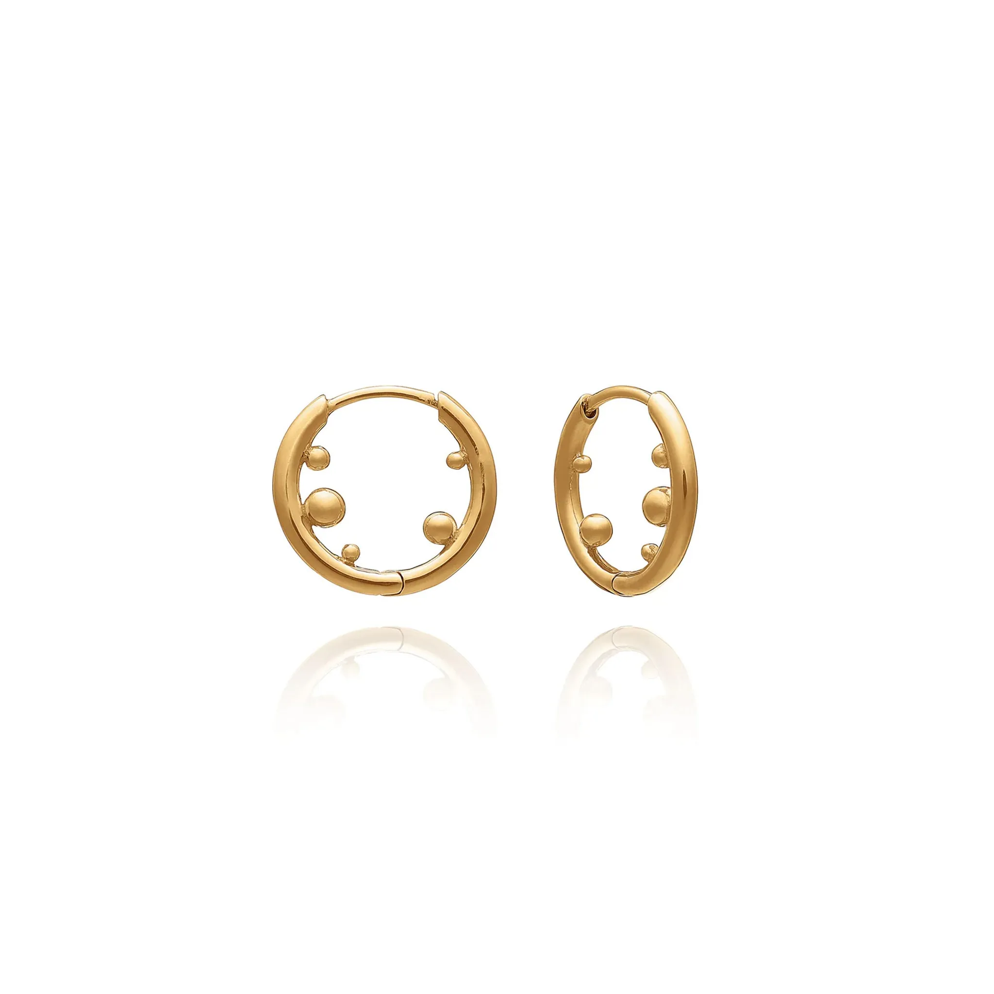 Stellar Orb Huggie Hoop Earrings - Gold