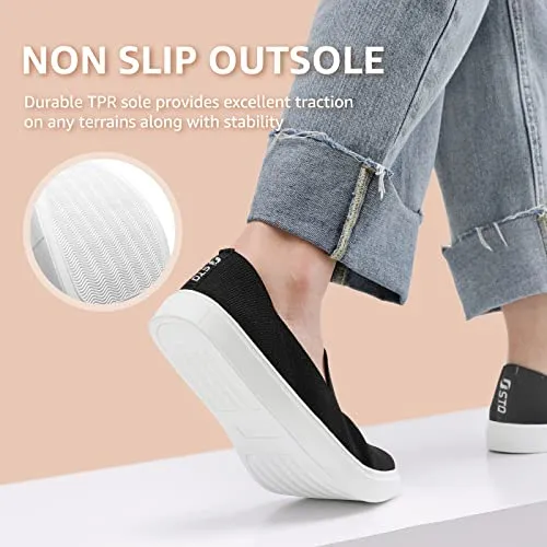 STQ Slip on Shoes for Women Breathable Fashion Sneakers Comfortable Knit Casual Shoes